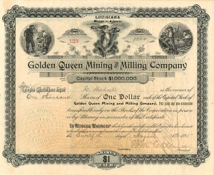 Golden Queen Mining and Milling Co. - Stock Certificate